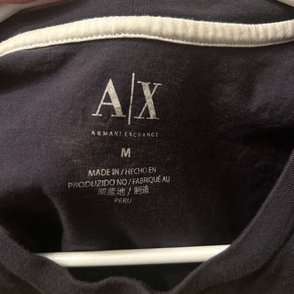 Armani Exchange T-Shirt in Navy and Yellow - Picture 4 of 4